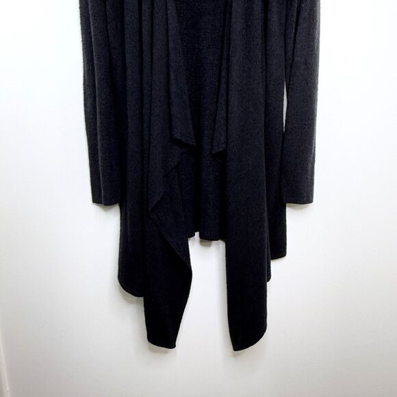 Barefoot Dreams Bamboo Chic Lite Knit Open Waterfall Cardigan Large/XL Black - Picture 6 of 11